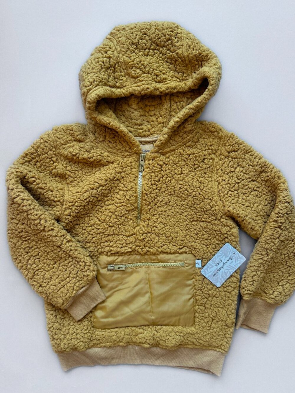 Kids Golden Sherpa Fleece Hoodie Size M, NWT
